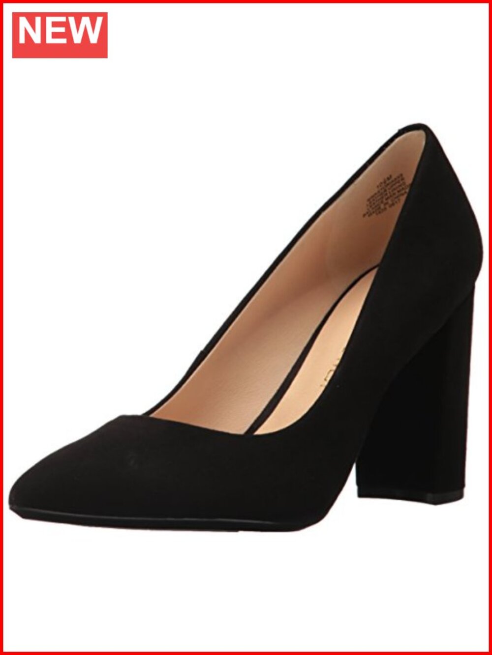 Suede Pointed Toe Block Heel Pump Slip-On Business Casual